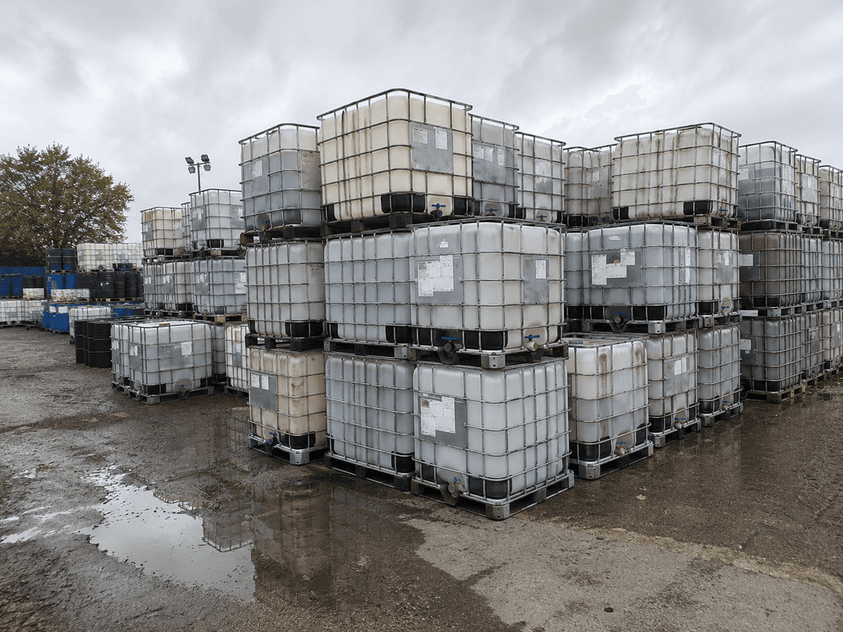 Cleaned and certified IBC totes ready for customer pickup